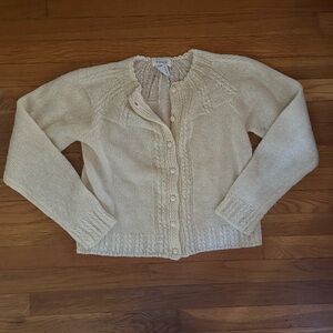 Tanner Cardigan Sweater Women's Cream Mohair Blend Vintage Retro Grandmacore